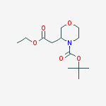 tert-butyl 3-(2-ethoxy-2-oxoethyl)morpholine-4-carboxylate结构式