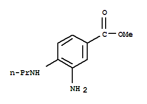 Structure of Benzoic acid,3-amino-4-(propylamino)-, methyl ester