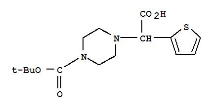 Structure of 2-(THIOPHEN-2-YL)-3-(4-BOC-PIPERAZIN-1-YL)ACETIC ACID