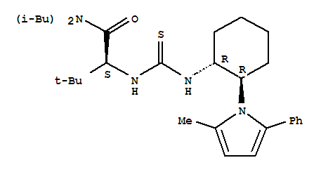 (2S)-3,3-二甲基-2-[[[[(1R,2R)-2-(2-甲基-5-苯基-1H-吡咯-1-基)环己基]氨基]硫代甲基]氨基]-N,N-双(2-甲基丙基)丁酰胺结构式