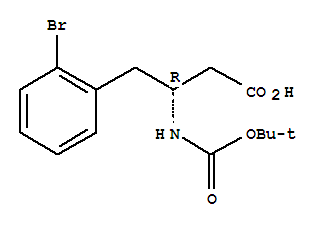 BOC-(R)-3-氨基-4-(2-溴苯基)-丁酸结构式