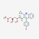(3R,5R,6E)-7-[2-环丙基-4-(4-氟苯基)-3-喹啉基]-3,5-二羟基-6-庚烯酸结构式