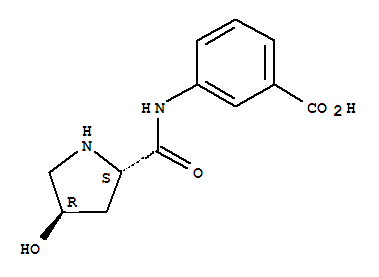 Benzoic acid,3-[[[(2S,4R)-4-hydroxy-2-pyrrolidinyl]carbonyl]amino]-结构式