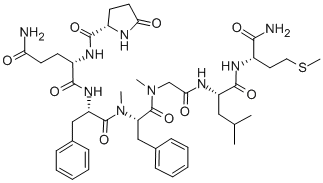 Structure of GLP-GLN-PHE-(NME)PHE-SAR-LEU-MET-NH2