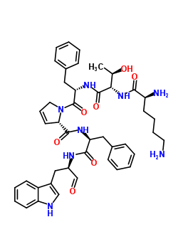 cyclo(Trp-Lys-Thr-Phe-Pro-Phe)acetate结构式