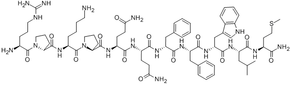 Structure of ARG-D-PRO-LYS-PRO-GLN-GLN-D-PHE-PHE-D-TRP-LEU-MET-NH2