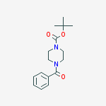 Structure of 1-Piperazinecarboxylic acid, 4-benzoyl-, 1,1-dimethylethyl ester