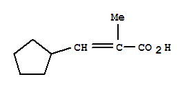 2-Propenoic acid,3-cyclopentyl-2-methyl-结构式
