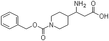 3-(N-Cbz-4-哌啶基)-3-氨基丙酸结构式