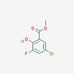 Structure of Benzoic acid, 5-bromo-3-fluoro-2-hydroxy-, methyl ester