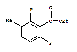 Structure of Benzoic acid,2,6-difluoro-3-methyl-, ethyl ester