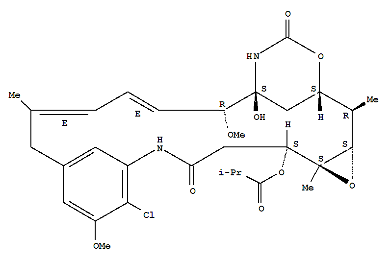 Structure of Maytansine, 2-de(acetylmethylamino)-22-demethyl-2-methyl-