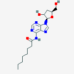 Structure of N-[9-[(2R,5S)-3-hydroxy-5-(hydroxymethyl)tetrahydrofuran-2-yl]purin-6-yl]octanamide