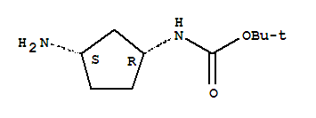 Structure of tert-butyl N-[(1R,3S)-3-aminocyclopentyl]carbamate