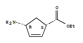 2-Cyclopentene-1-carboxylicacid, 4-amino-, ethyl ester, (1S,4R)-结构式