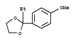 Structure of 1,3-DIOXOLANE,2-ETHYL-2-(4-METHOXYPHENYL)-