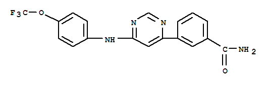 Structure of 3-[6-[[4-(Trifluoromethoxy)phenyl]amino]-4-pyrimidinyl]benzamide
