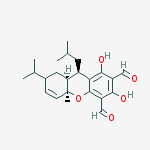 (4aR,9R,9aR)-6,8-dihydroxy-4a-methyl-9-(2-methylpropyl)-2-(propan-2-yl)-2,4a,9,9a-tetrahydro-1H-xanthene-5,7-dicarbaldehyde结构式