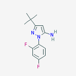 Structure of 1H-Pyrazol-5-amine, 1-(2,4-difluorophenyl)-3-(1,1-dimethylethyl)-