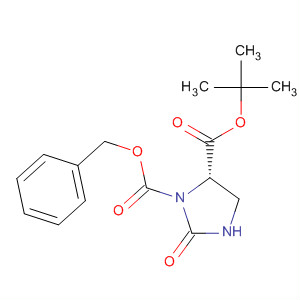 Structure of tert-butyl (4S)-3-benzyloxycarbonyl-2-oxo-imidazolidine-4-carboxylate