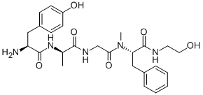 Structure of DAMGO;[D-Ala2,NMe-Phe4,Gly-ol5]-enkephalin