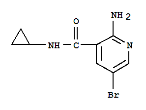 Structure of 3-PYRIDINECARBOXAMIDE,2-AMINO-5-BROMO-N-CYCLOPROPYL-