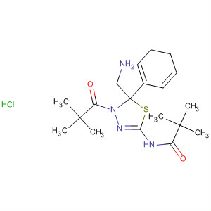 Structure of Propanamide,N-[5-(aminomethyl)-4-(2,2-dimethyl-1-oxopropyl)-4,5-dihydro-5-phenyl-1,3,4-thiadiazol-2-yl]-2,2-dimethyl-, monohydrochloride