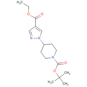 Structure of 1-Piperidinecarboxylic acid, 4-[4-(ethoxycarbonyl)-1H-pyrazol-1-yl]-,1,1-dimethylethyl ester