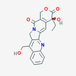 Structure of 1H-Pyrano(3',4':6,7)indolizino(1,2-b)quinoline-3,14(4H,12H)-dione, 4-ethyl-4-hydroxy-11-(hydroxymethyl)-, (S)-