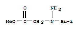 Structure of Acetic acid,2-[1-(2-methylpropyl)hydrazinyl]-, methyl ester