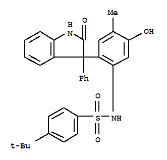 4-tert-butyl-N-(5-hydroxy-4-methyl-2-(2-oxo-3-phenylindolin结构式