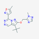 3-(1,1-Dimethylethyl)-7-(5-methyl-3-isoxazolyl)-2-[(1-methyl-1H-1,2,4-triazol-5-yl)methoxy]-pyrazolo[1,5-d][1,2,4]triazine结构式