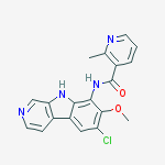 Structure of N-(6-chloro-7-methoxy-9H-pyrido[3,4-b]indol-8-yl)-2-methylpyridine-3-carboxamide