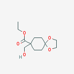 Ethyl 8-(hydroxymethyl)-1,4-dioxaspiro[4.5]decane-8-carboxylate结构式
