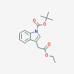 Structure of tert-butyl 3-(2-ethoxy-2-oxoethyl)indole-1-carboxylate