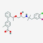 [1,1'-Biphenyl]-4-carboxylic acid, 2'-[(1R)-1-[(2R)-3-[[2-(4-chloro-3-fluorophenyl)-1,1-dimethylethyl]amino]-2-hydroxypropoxy]ethyl]-3-methyl-结构式