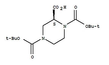 (S)-1,4-双(叔丁氧羰基)哌嗪-2-羧酸结构式