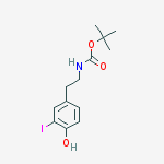 Structure of Carbamic acid, [2-(4-hydroxy-3-iodophenyl)ethyl]-, 1,1-dimethylethylester