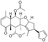 Structure of 2H-Cyclopenta(b)naphtho(2,3-d)furan-10-carboxylic acid,5-(acetyloxy)-2 -(3-furanyl)-3,3a,4a,5,5a,8,9,9a,10,10a-decahydro-1,6,9a,10a-tetrameth yl-9-oxo-, methyl ester, (2R,3aS,4aS,5R,5aS,9aR,10S,10aR)-