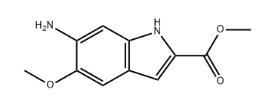 Structure of 1H-Indole-2-carboxylic acid, 6-amino-5-methoxy-, methyl ester
