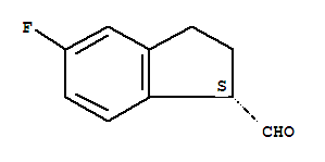Structure of 1H-Indene-1-carboxaldehyde,5-fluoro-2,3-dihydro-, (1S)-