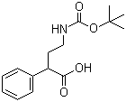 4-[(叔丁氧羰基)氨基]-2-苯基丁酸结构式