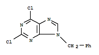 Structure of 9H-purine, 2,6-dichloro-9-(phenylmethyl)-