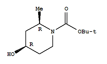 Structure of 1-Piperidinecarboxylicacid, 4-hydroxy-2-methyl-, 1,1-dimethylethyl ester, (2R,4R)-