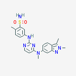 5-[4-[(2,3-Dimethyl-2H-indazol-6-yl)-methyl-amino]-pyrimidin-2-ylamino]-2-methyl-benzenesulfonamide结构式