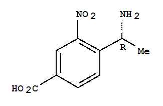 Structure of Benzoic acid,4-[(1R)-1-aminoethyl]-3-nitro-