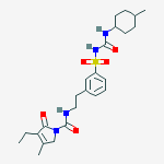 1H-Pyrrole-1-carboxamide,3-ethyl-2,5-dihydro-4-methyl-N-[2-[3-[[[[(trans-4-methylcyclohexyl)amino]carbonyl]amino]sulfonyl]phenyl]ethyl]-2-oxo-结构式