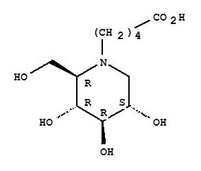 Structure of N-(5-Carboxypentyl)-deoxynojirmycin