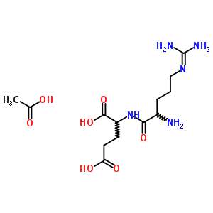 N~5~-(diaminomethylidene)ornithylglutamic acid acetate (1:1)结构式