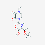 Structure of D-Threonine, O-(1,1-dimethylethyl)-N-[(4-ethyl-2,3-dioxo-1-piperazinyl)carbonyl]-
